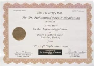 Dr. Mohammad Reza Mehrabanian's Certificates1