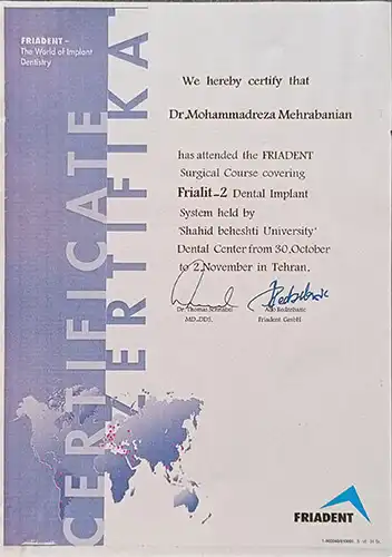 Dr. Mohammad Reza Mehrabanian's Certificates8