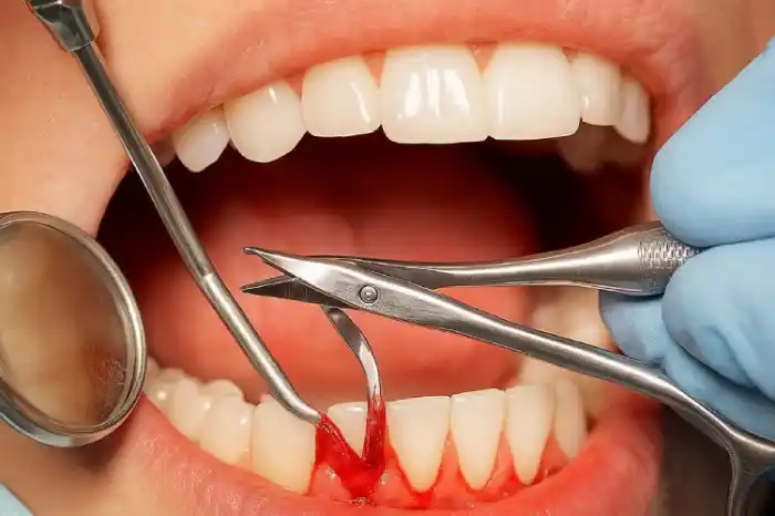 The most common complications of gum surgery